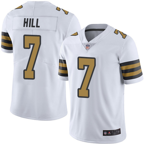 Men New Orleans Saints Limited White Taysom Hill Jersey NFL Football #7 Rush Vapor Untouchable Jersey->new orleans saints->NFL Jersey